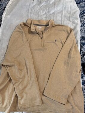 Izod Men's Light Brown Quarter-Zip Sweater